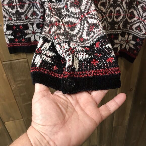 Vintage Claudia D. Womens Sweater Fair Isle Christmas Mock Neck Cozy Size Medium - Picture 6 of 13